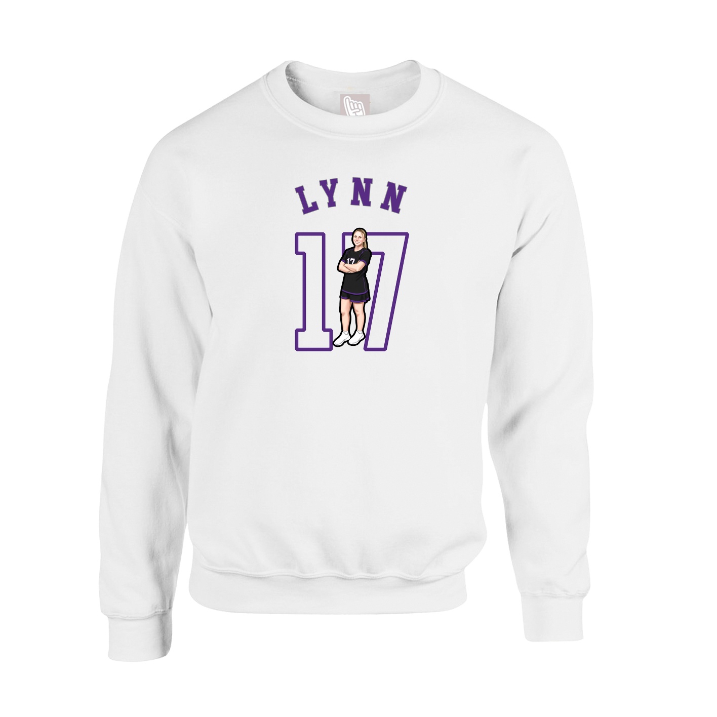 Fleece Crew — Shirsey Arch in White