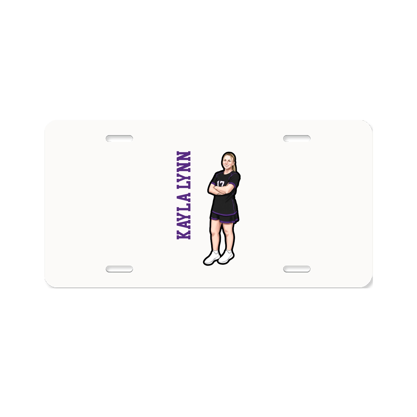 License Plate — Name Vertical in Classic