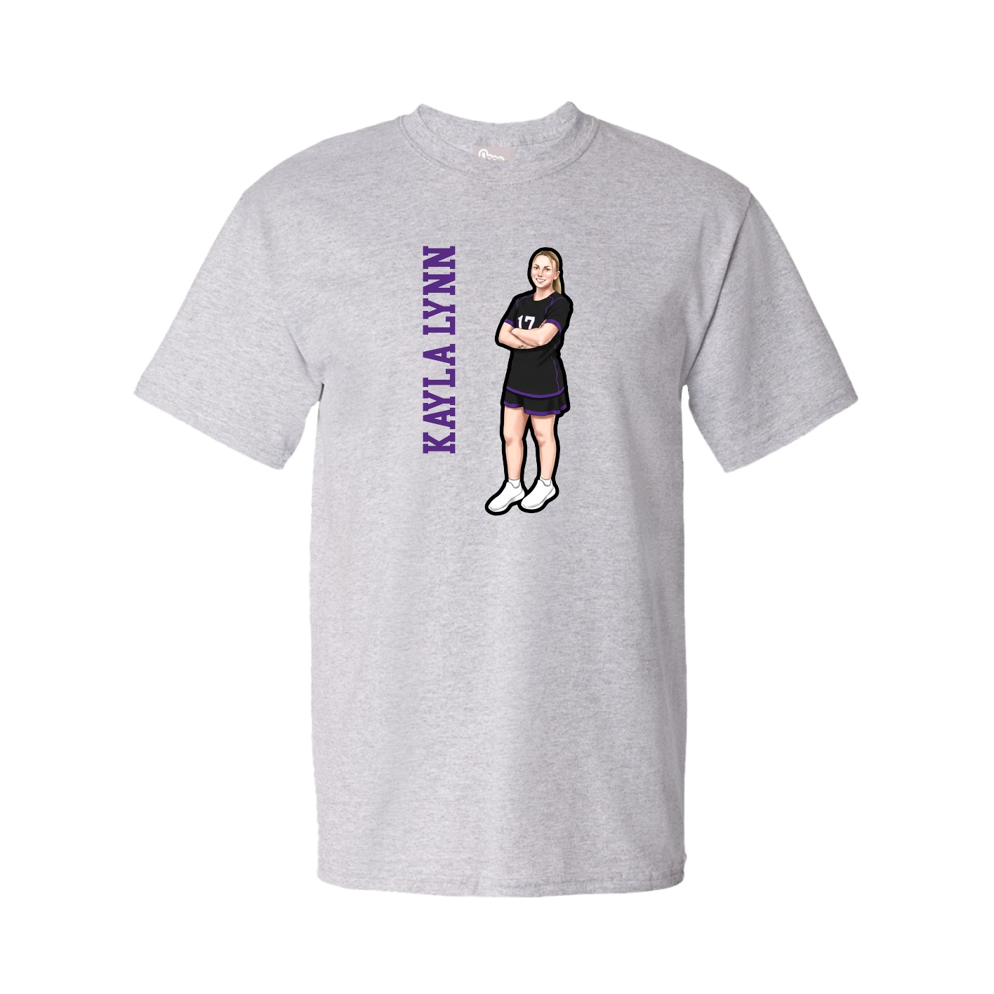Tee — Name Vertical in Grey