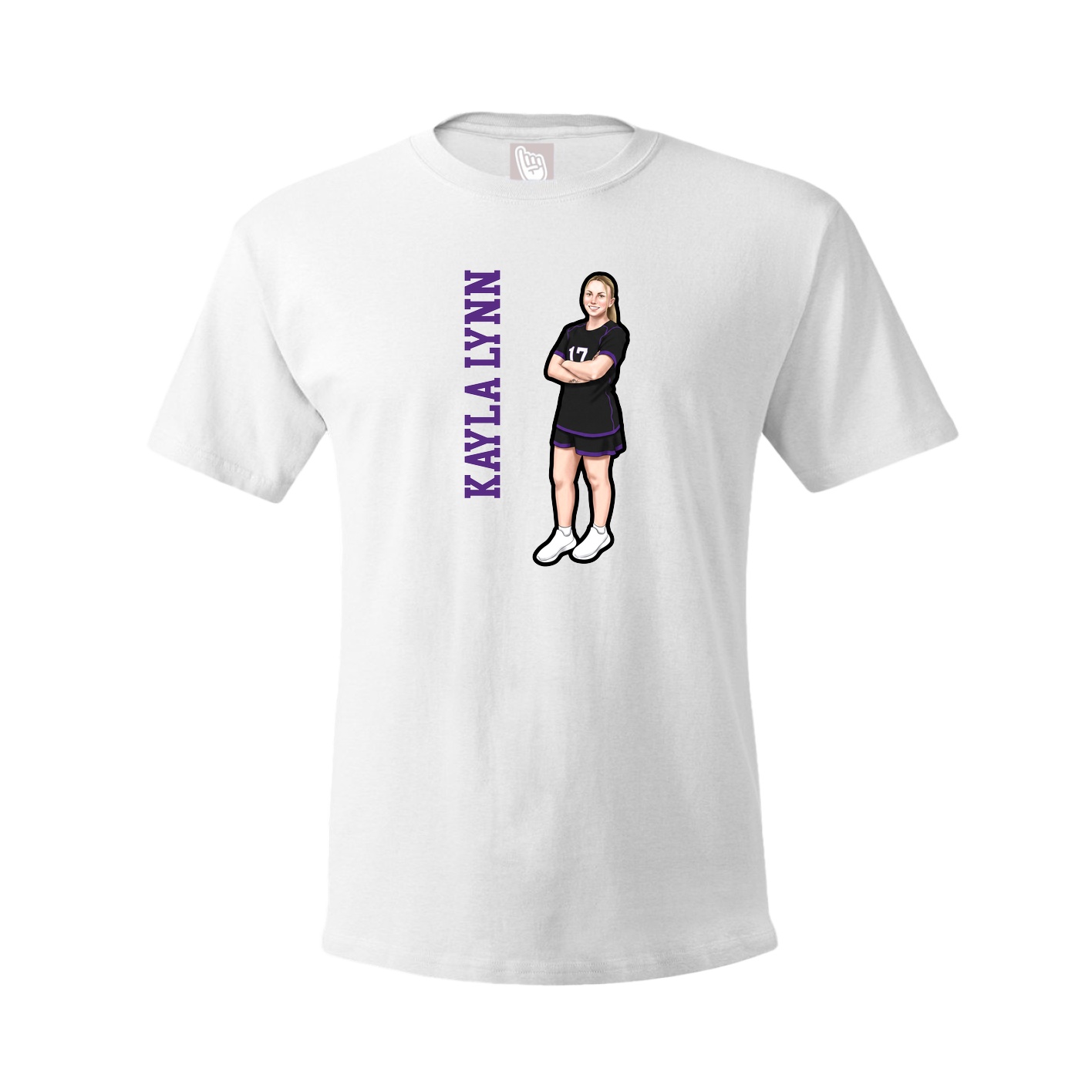 Youth Tee — Name Vertical in White