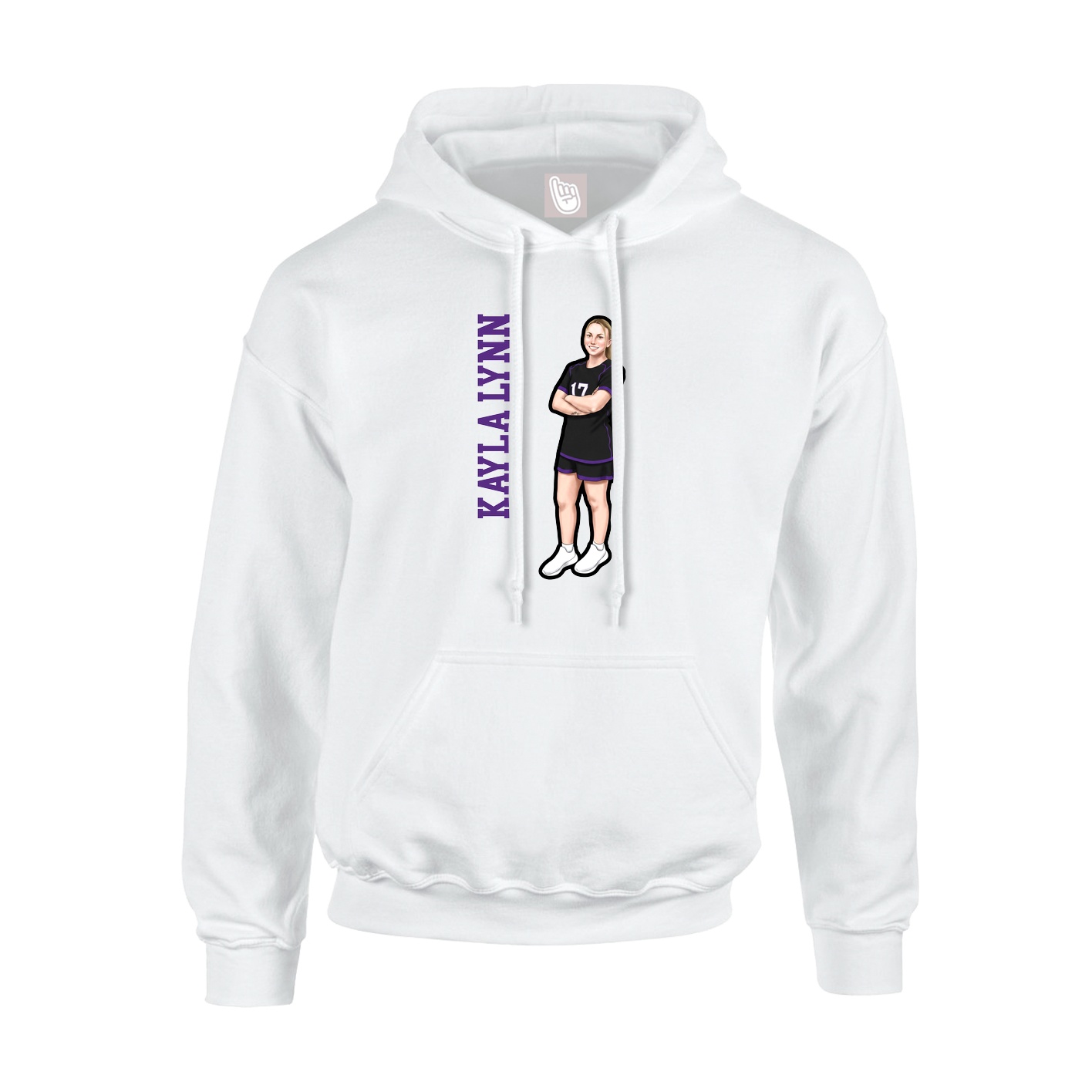 Hoodie — Name Vertical in White