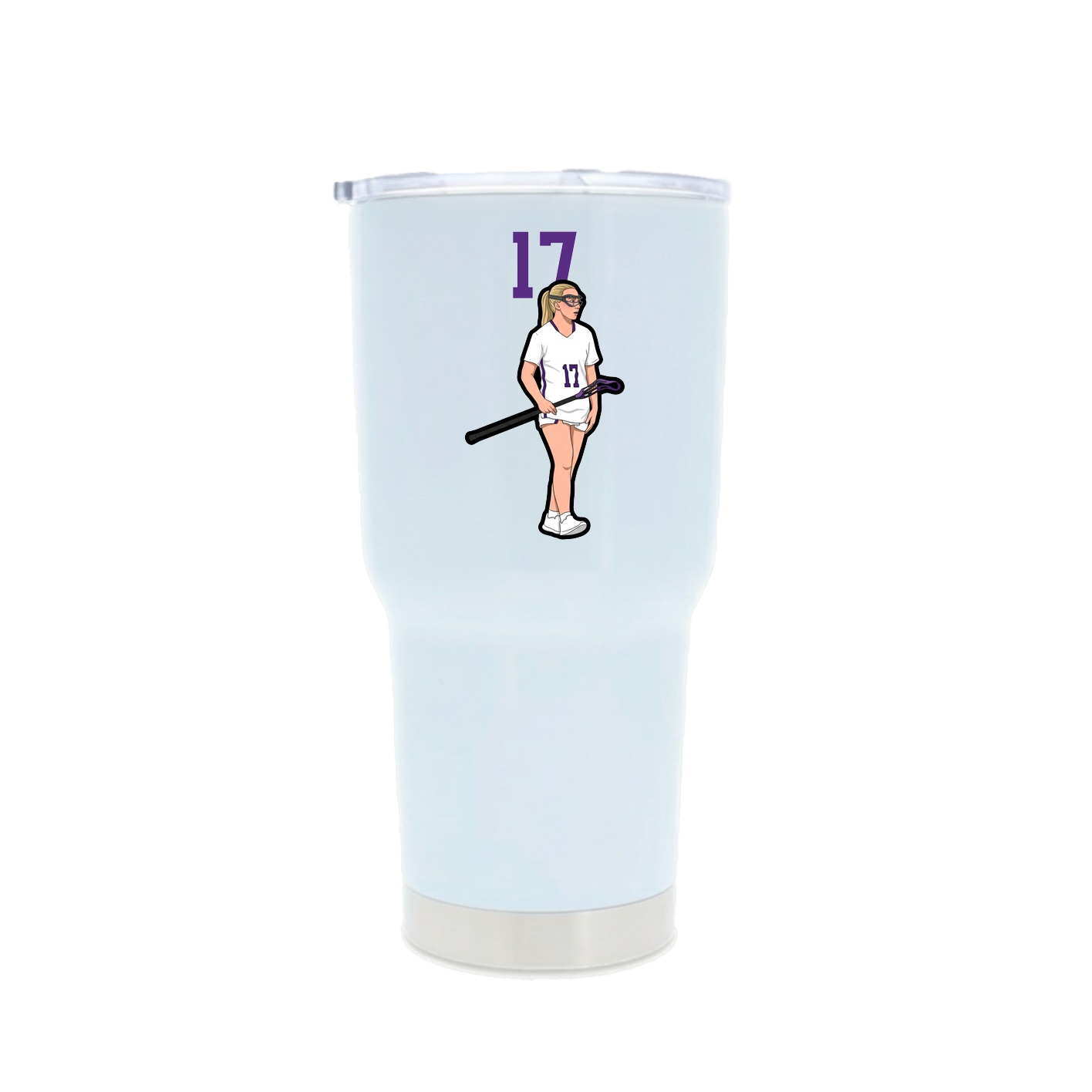 30oz Stainless Steel Tumbler — Number Top in White