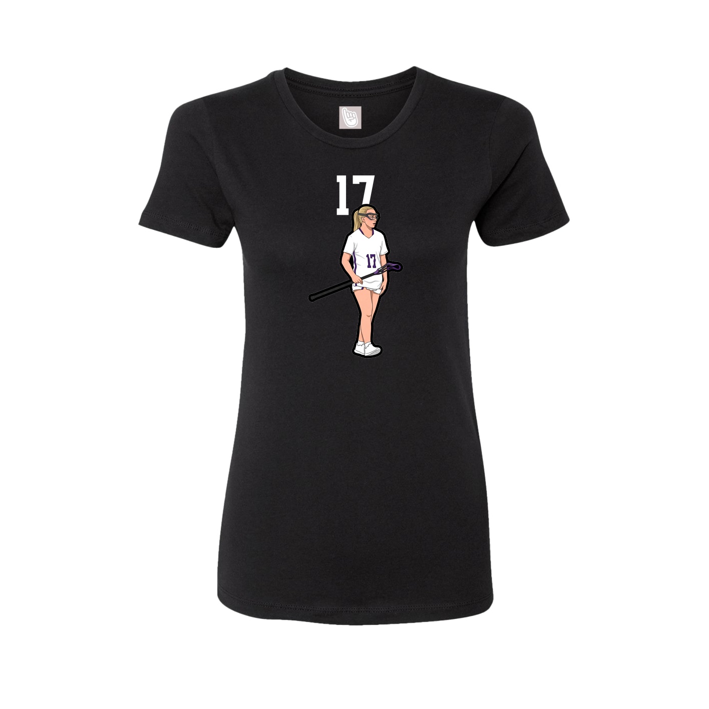 Fitted Women's Tee — Number Top in Black