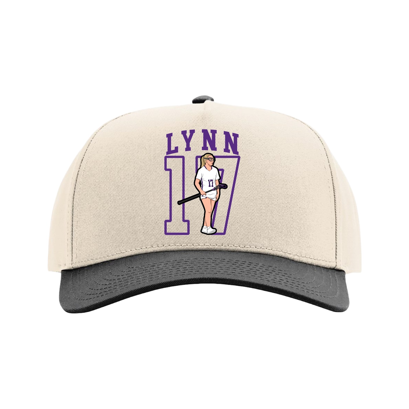 Full Fabric Five-Panel Champ Cap — Shirsey in Cream/Black