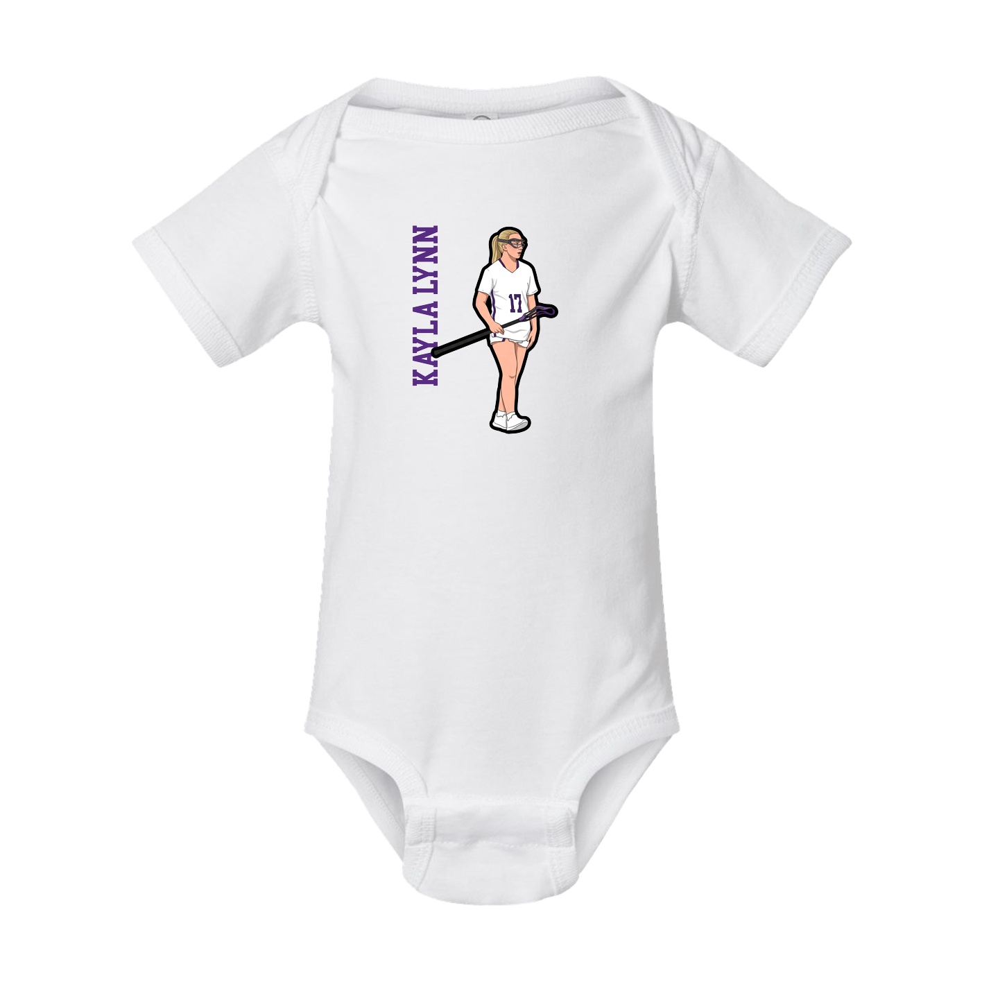 Baby Onesie — Name Vertical in White
