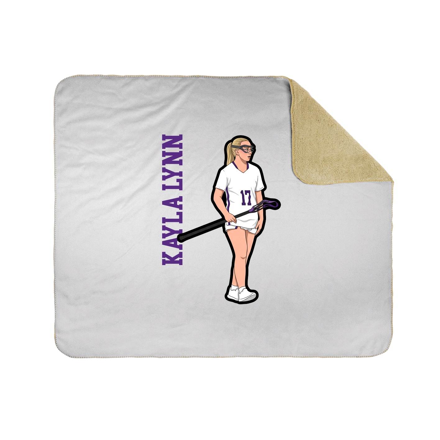 Throw Blanket — Name Vertical in White