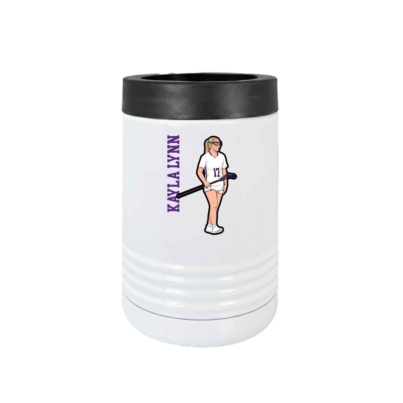 Beverage Holder — Name Vertical in White