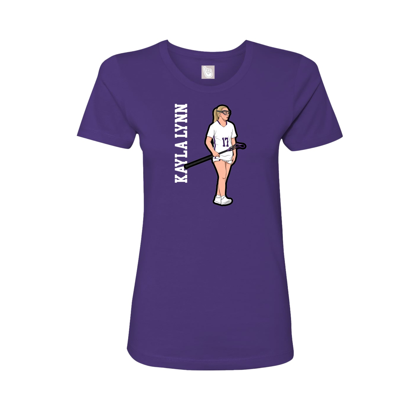 Womens Tee — Name Vertical in Purple