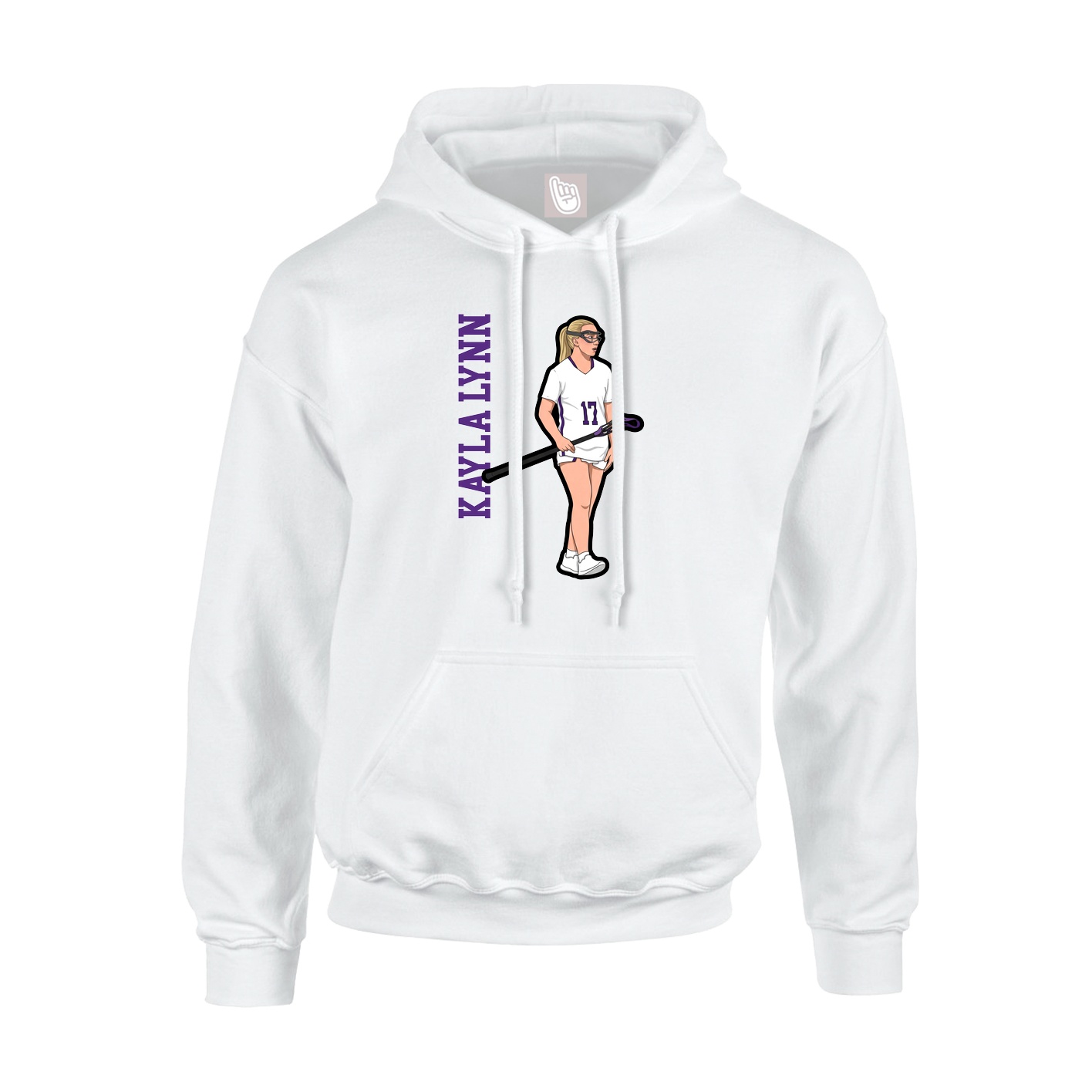 Hoodie — Name Vertical in White