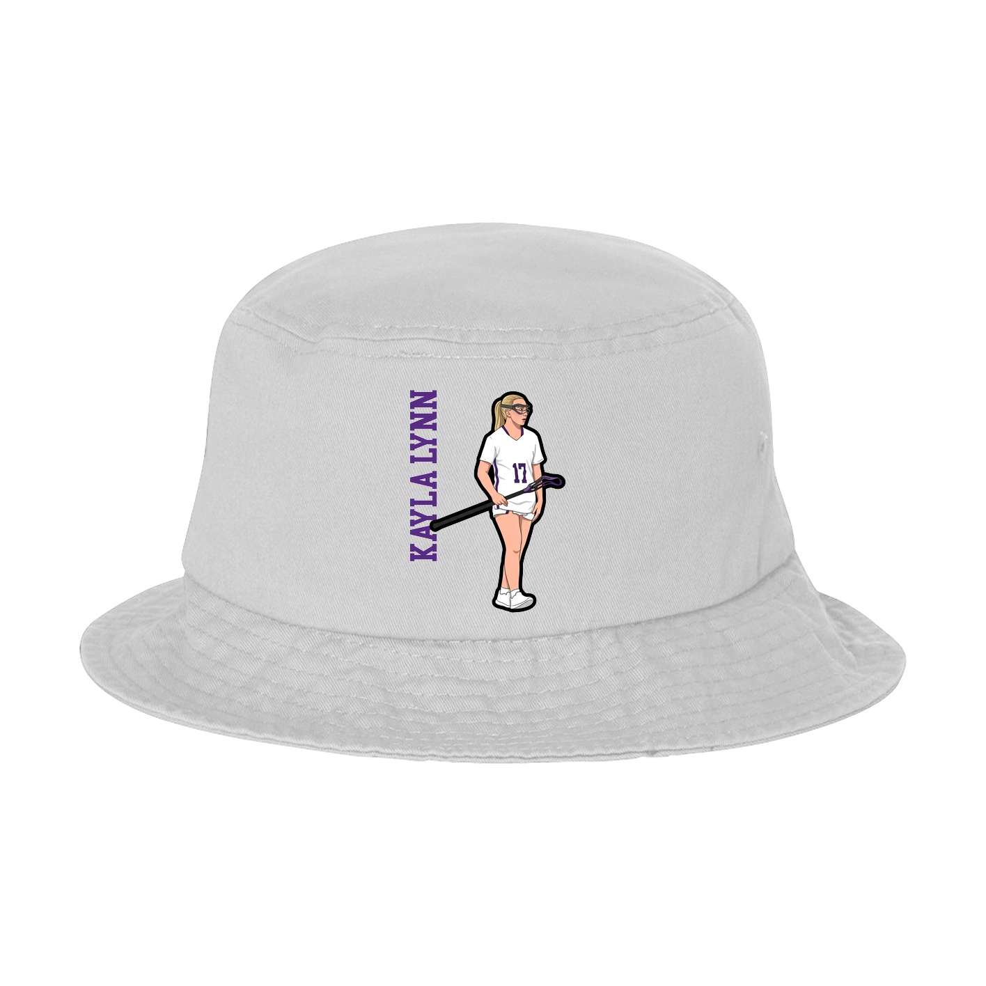 Bucket Cap — Name Vertical in White