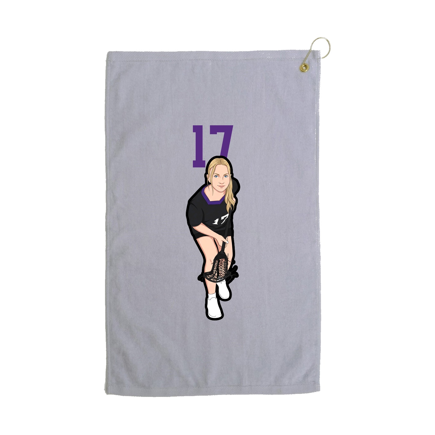 Golf Towel — Number Top in Grey