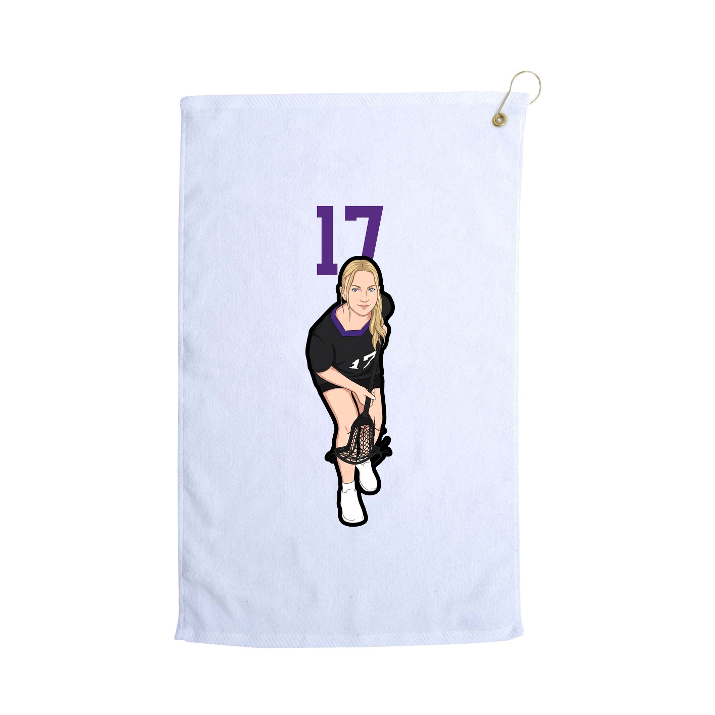 Golf Towel — Number Top in White