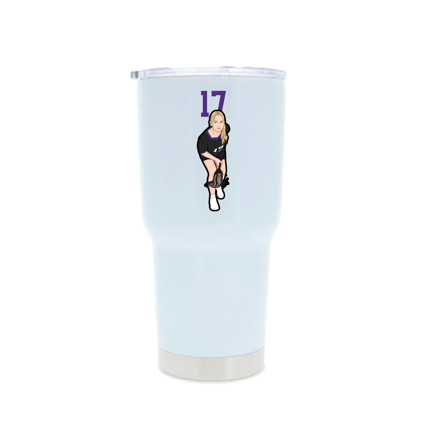 30oz Stainless Steel Tumbler — Number Top in White