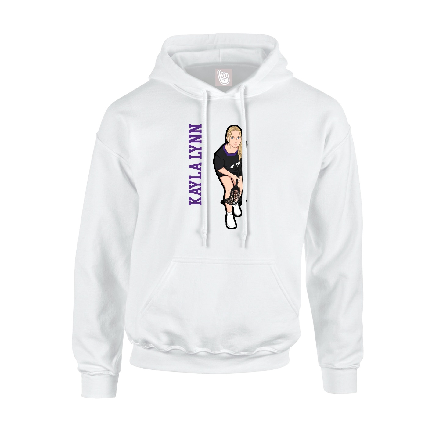 Youth Hoodie — Name Vertical in White