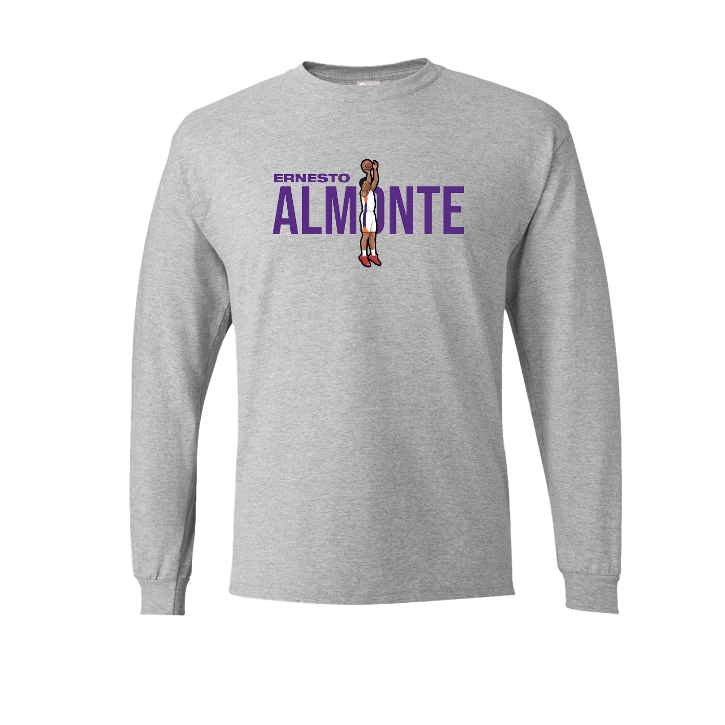 Long Sleeve Tee — Player Name in Grey