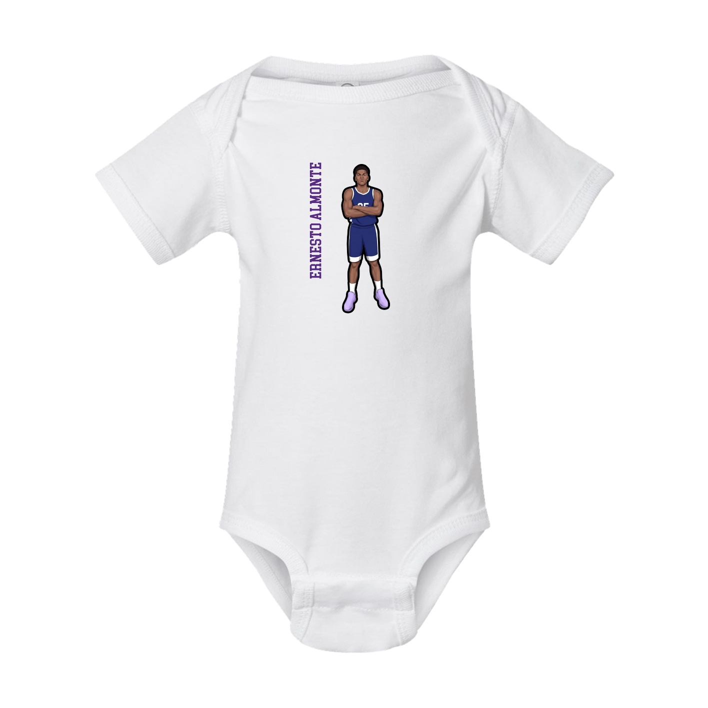 Baby Onesie — Name Vertical in White