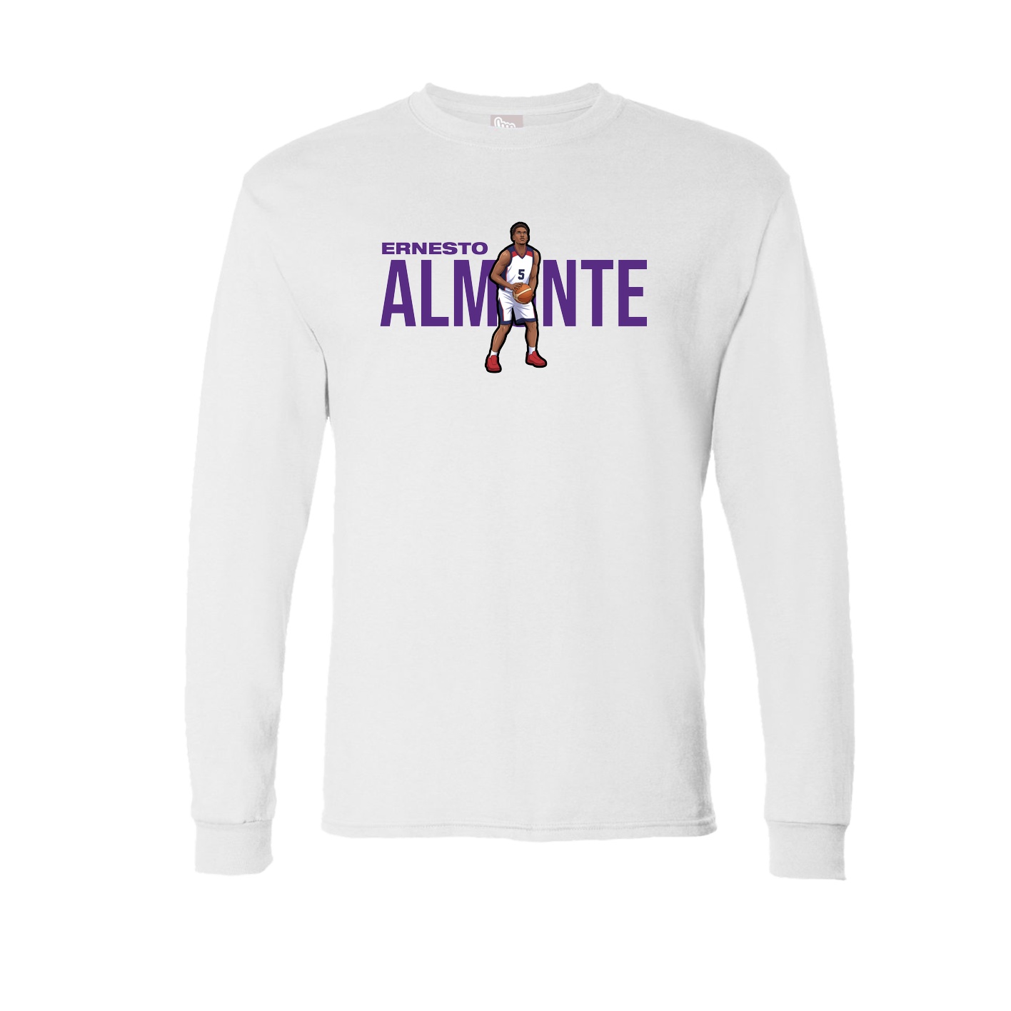 Long Sleeve Tee — Player Name in White