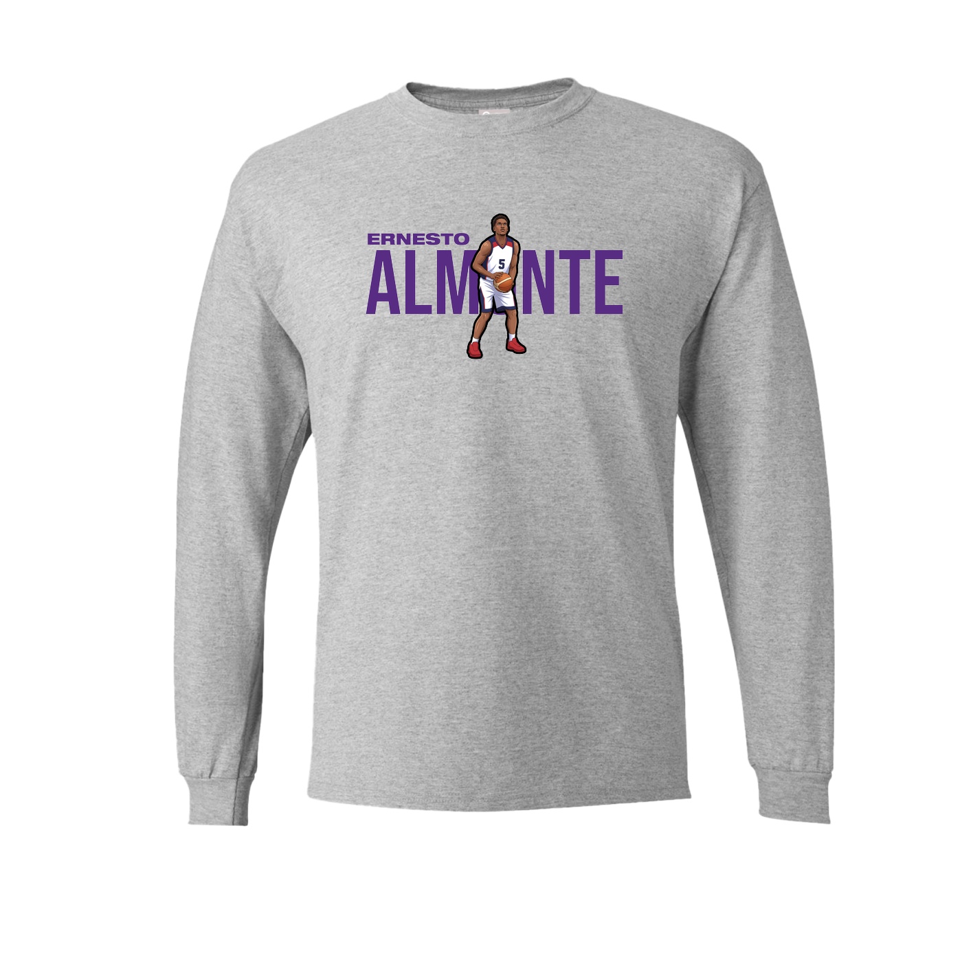 Long Sleeve Tee — Player Name in Grey