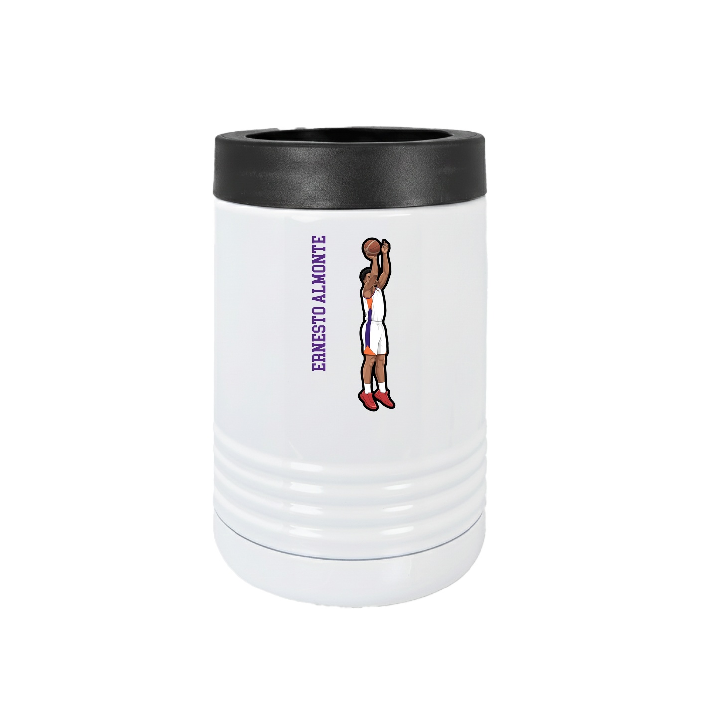 Beverage Holder — Name Vertical in White