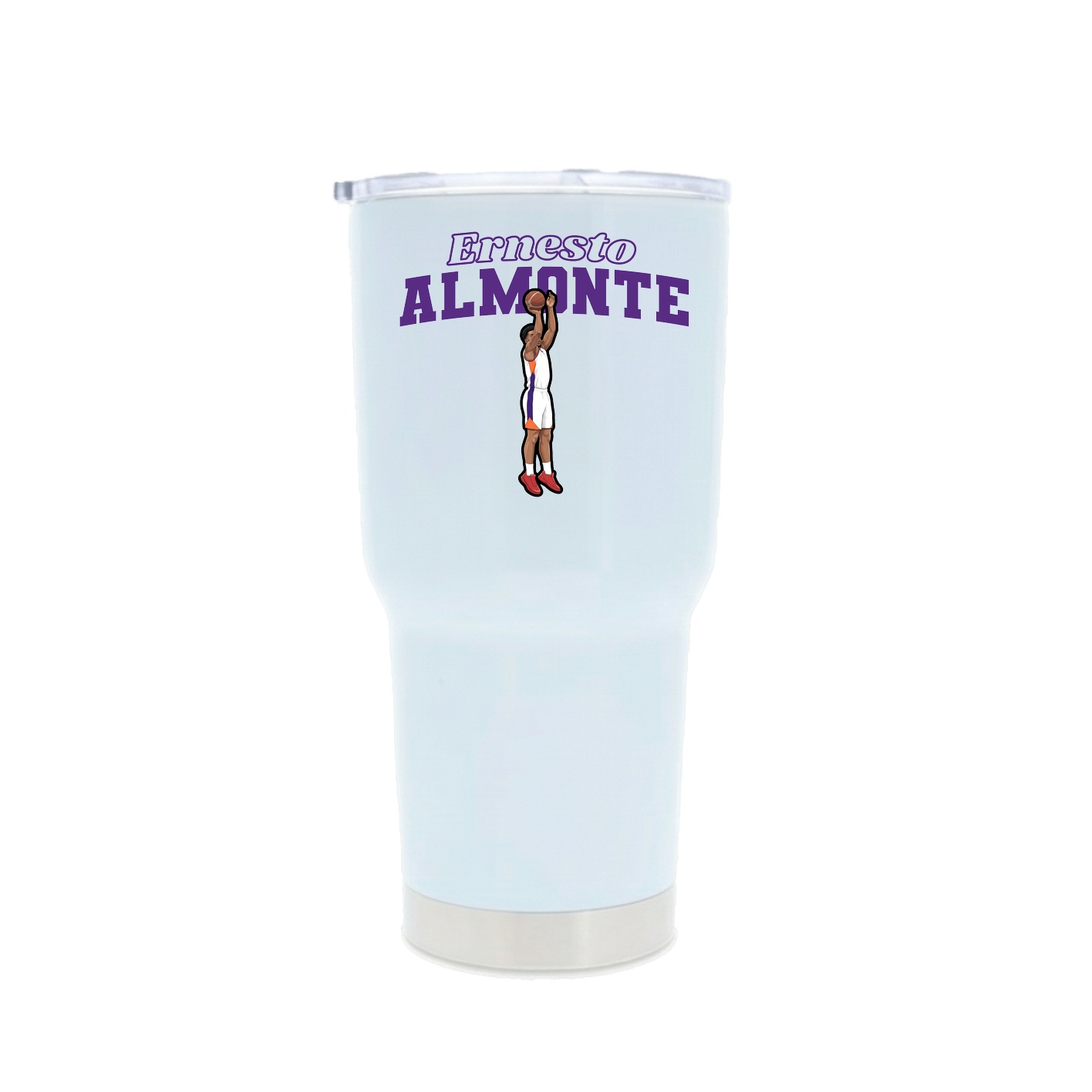 30oz Stainless Steel Tumbler — Name Arch in White