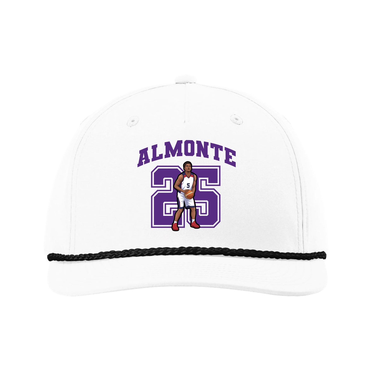 Five-Panel Classic Rope Cap — Number in White