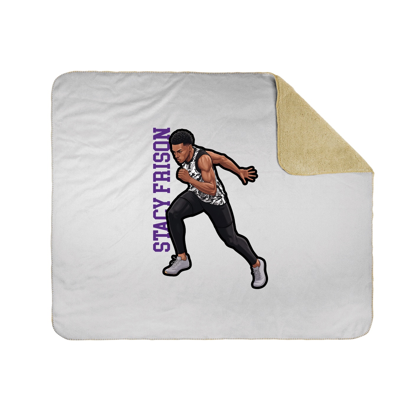 Throw Blanket — Name Vertical in White
