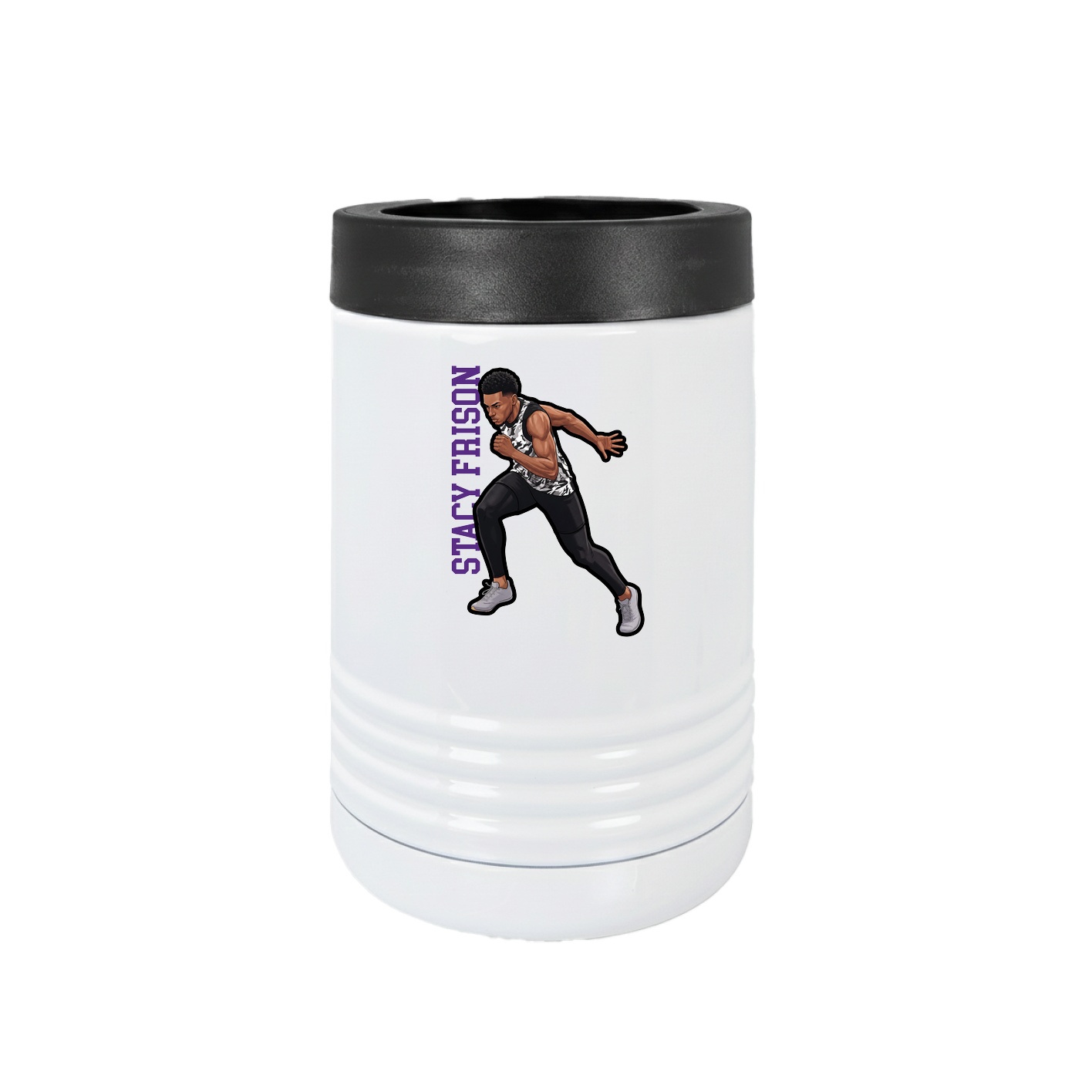 Beverage Holder — Name Vertical in White