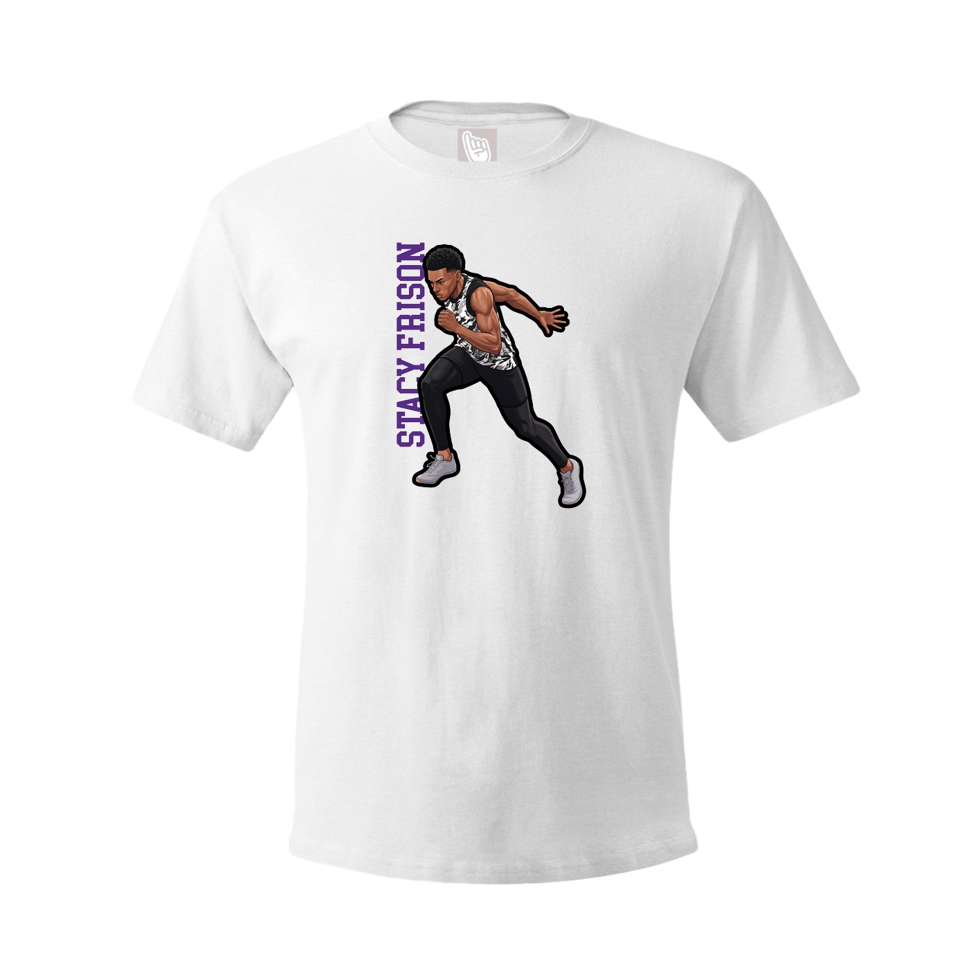 Tee — Name Vertical in White