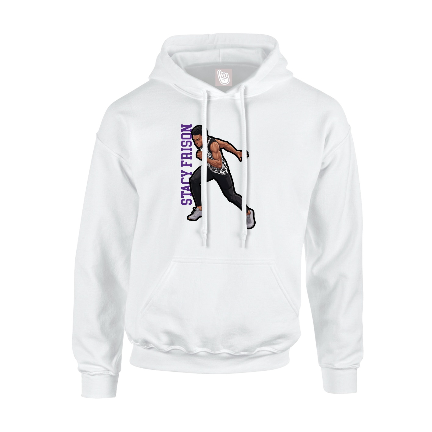 Hoodie — Name Vertical in White