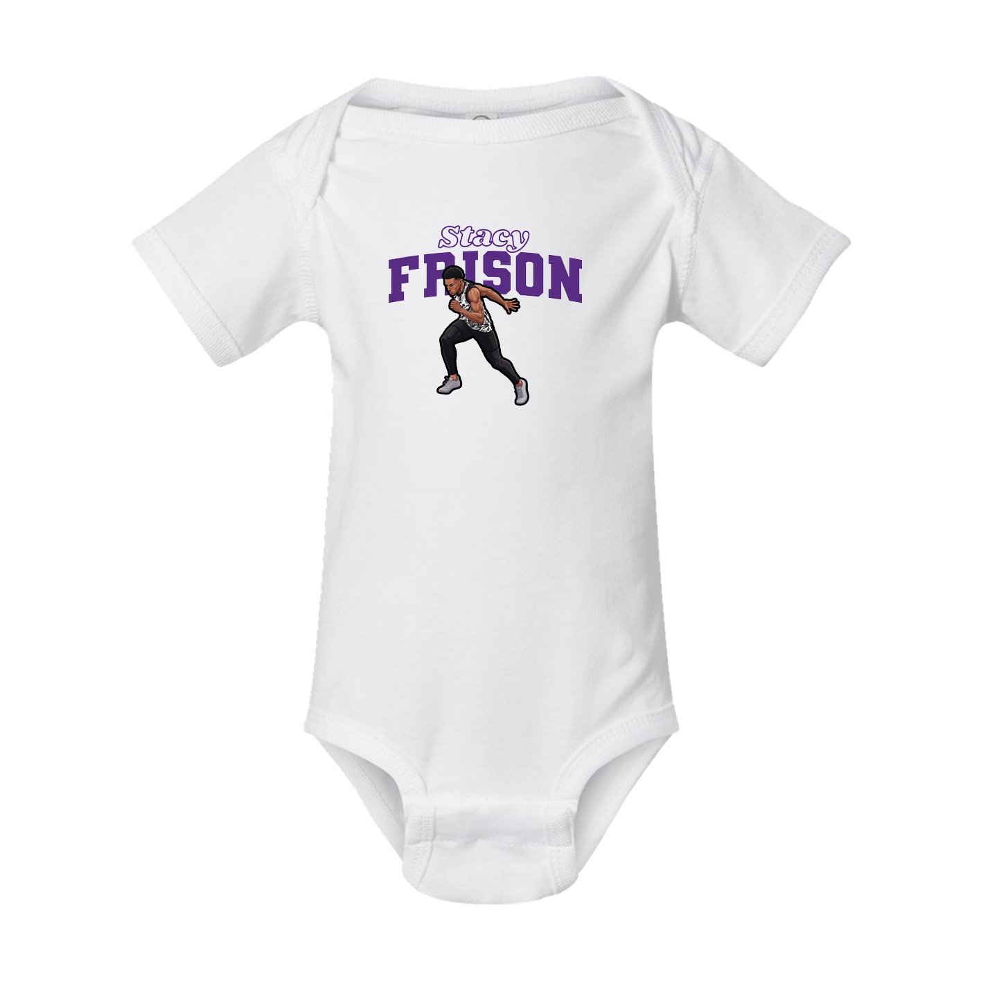 Baby Onesie — Name Arch in White