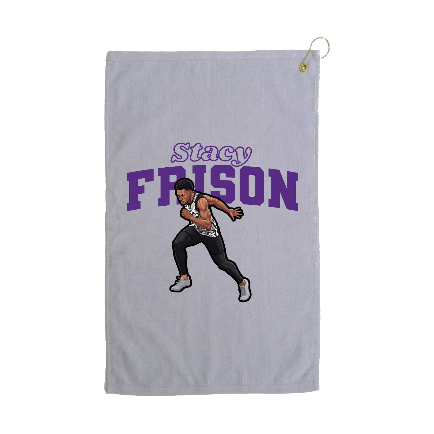 Golf Towel — Name Arch in Grey