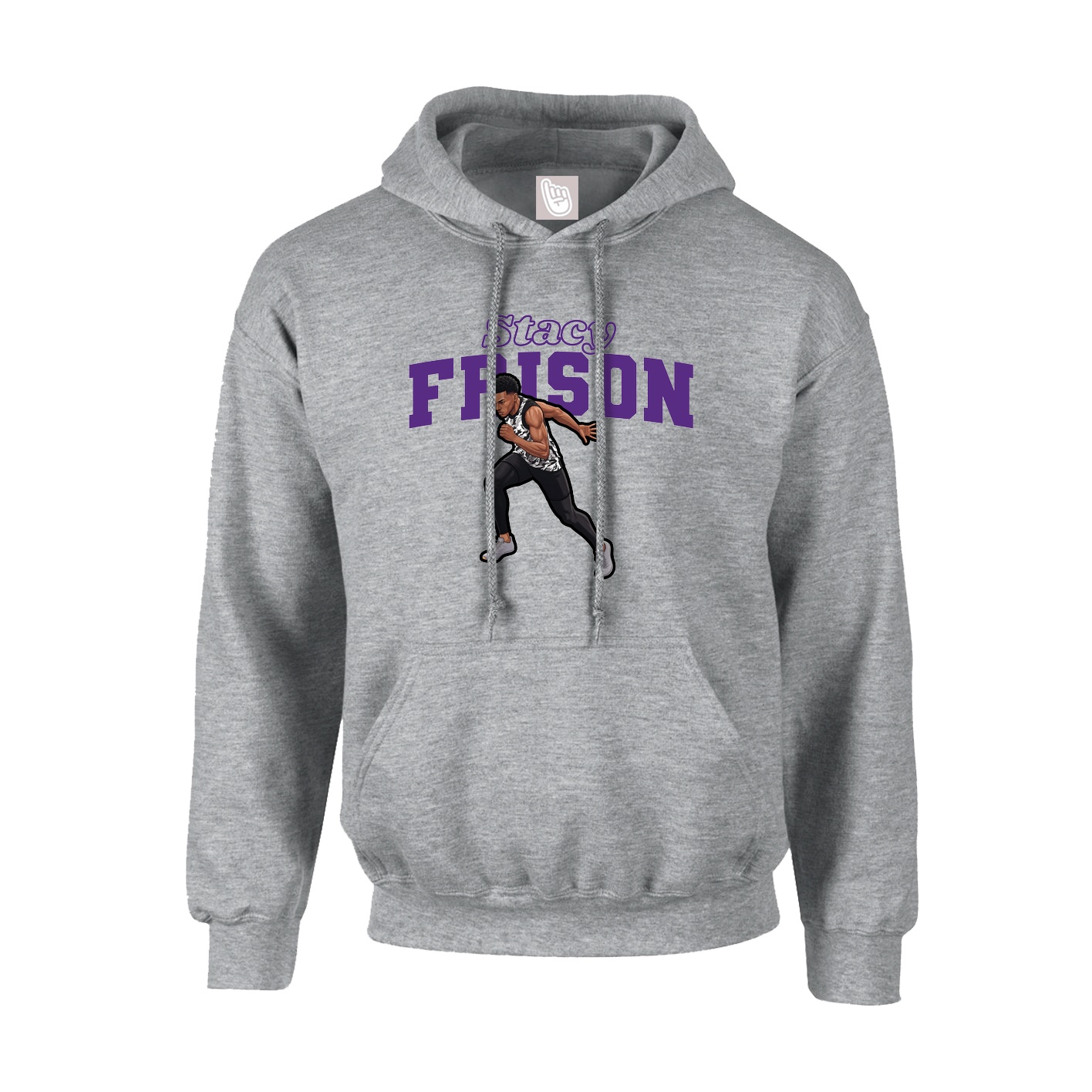 Youth Hoodie — Name Arch in Grey