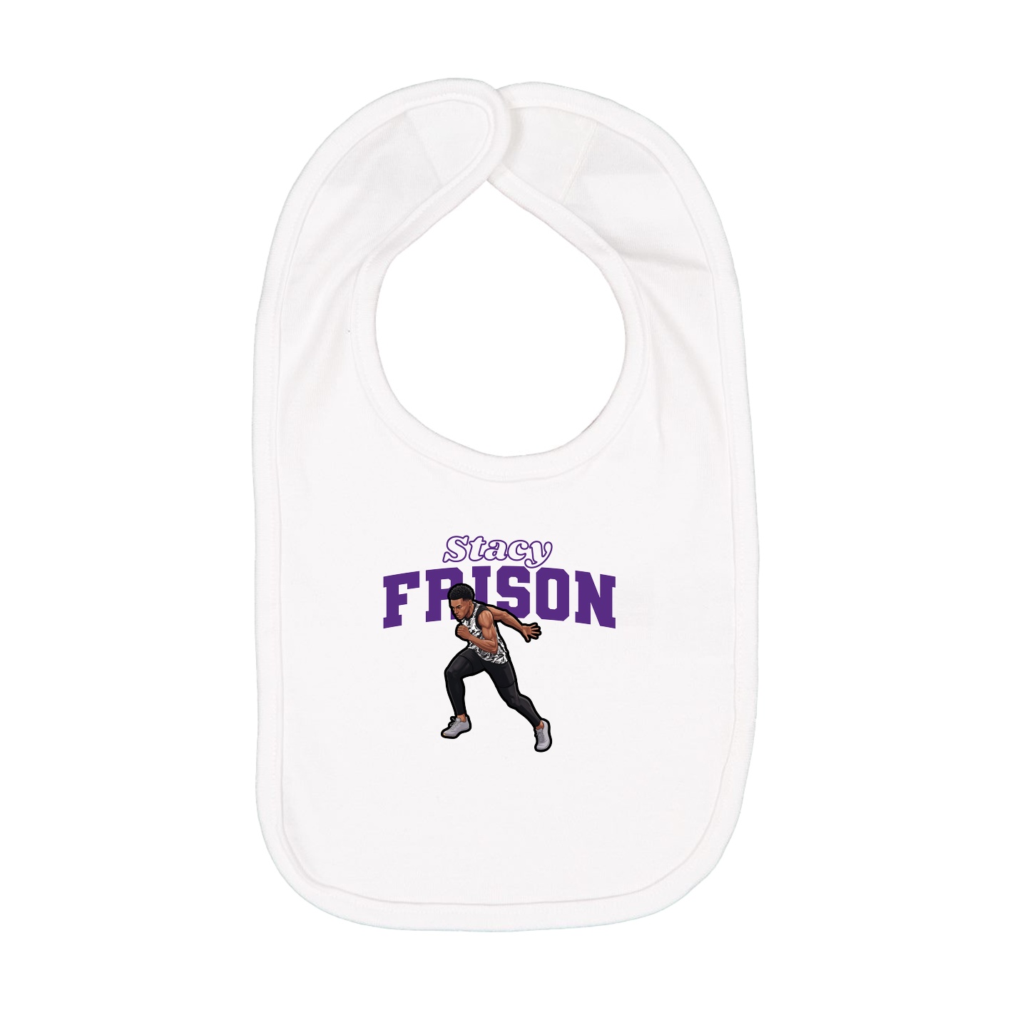 Infant Bib — Name Arch in White