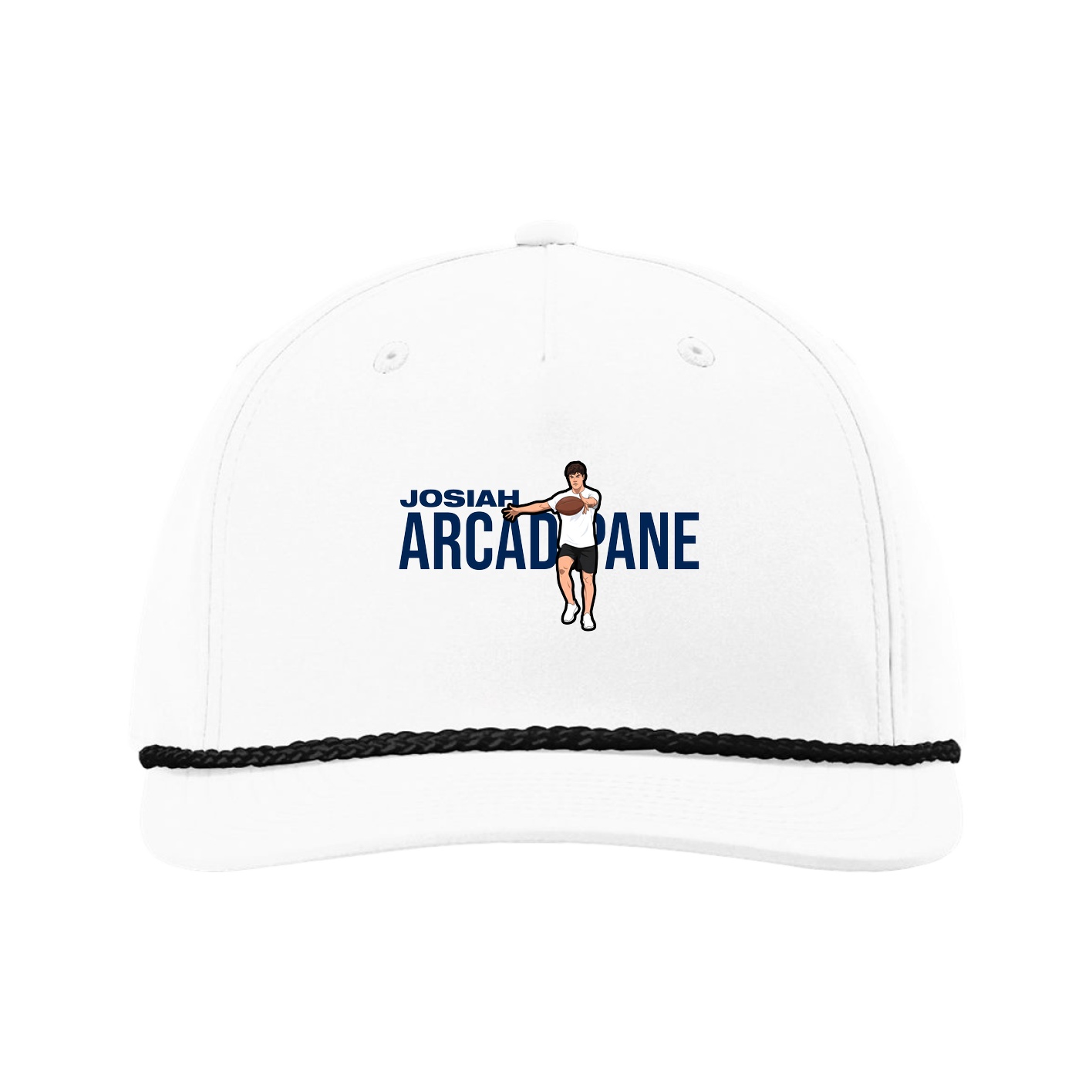 Five-Panel Classic Rope Cap — Player Name in White