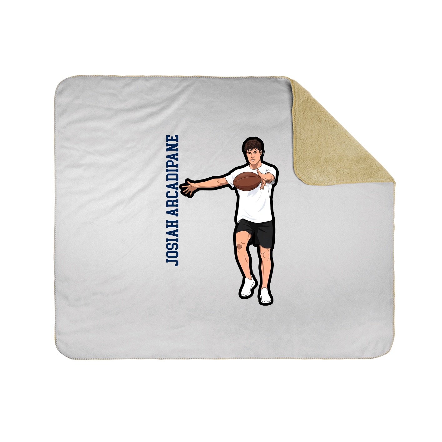 Throw Blanket — Name Vertical in White