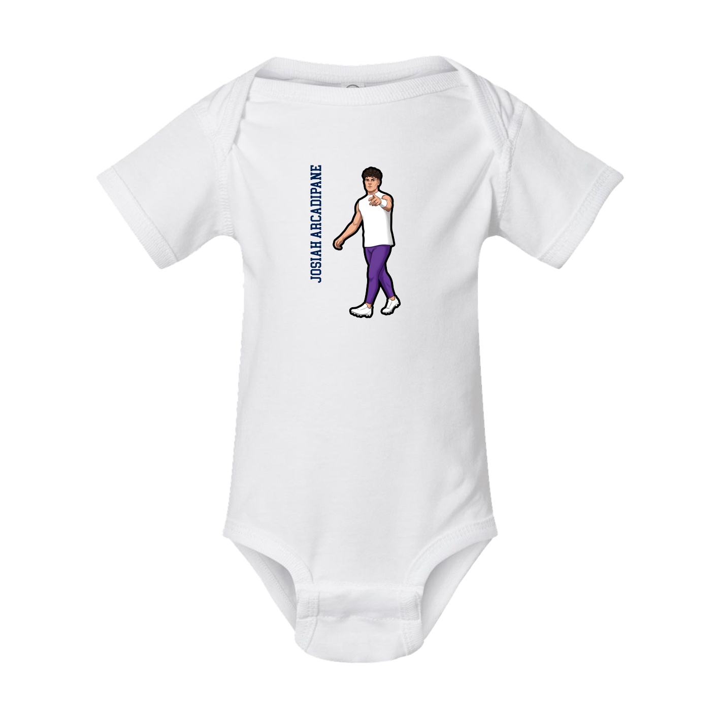 Baby Onesie — Name Vertical in White