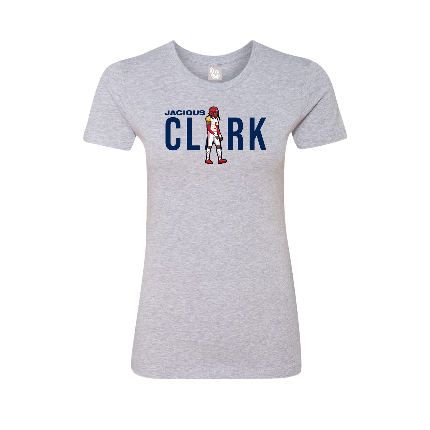 Fitted Women's Tee — Player Name in Grey