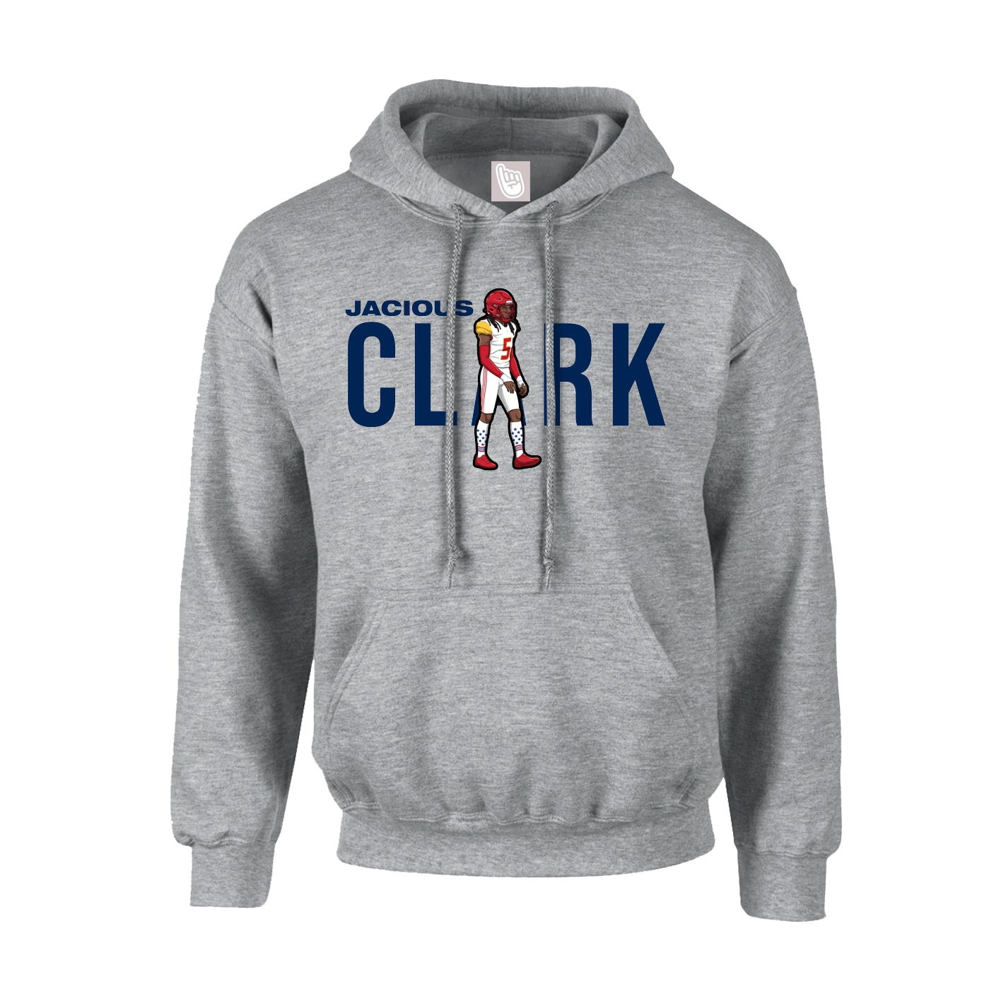 Hoodie — Player Name in Grey