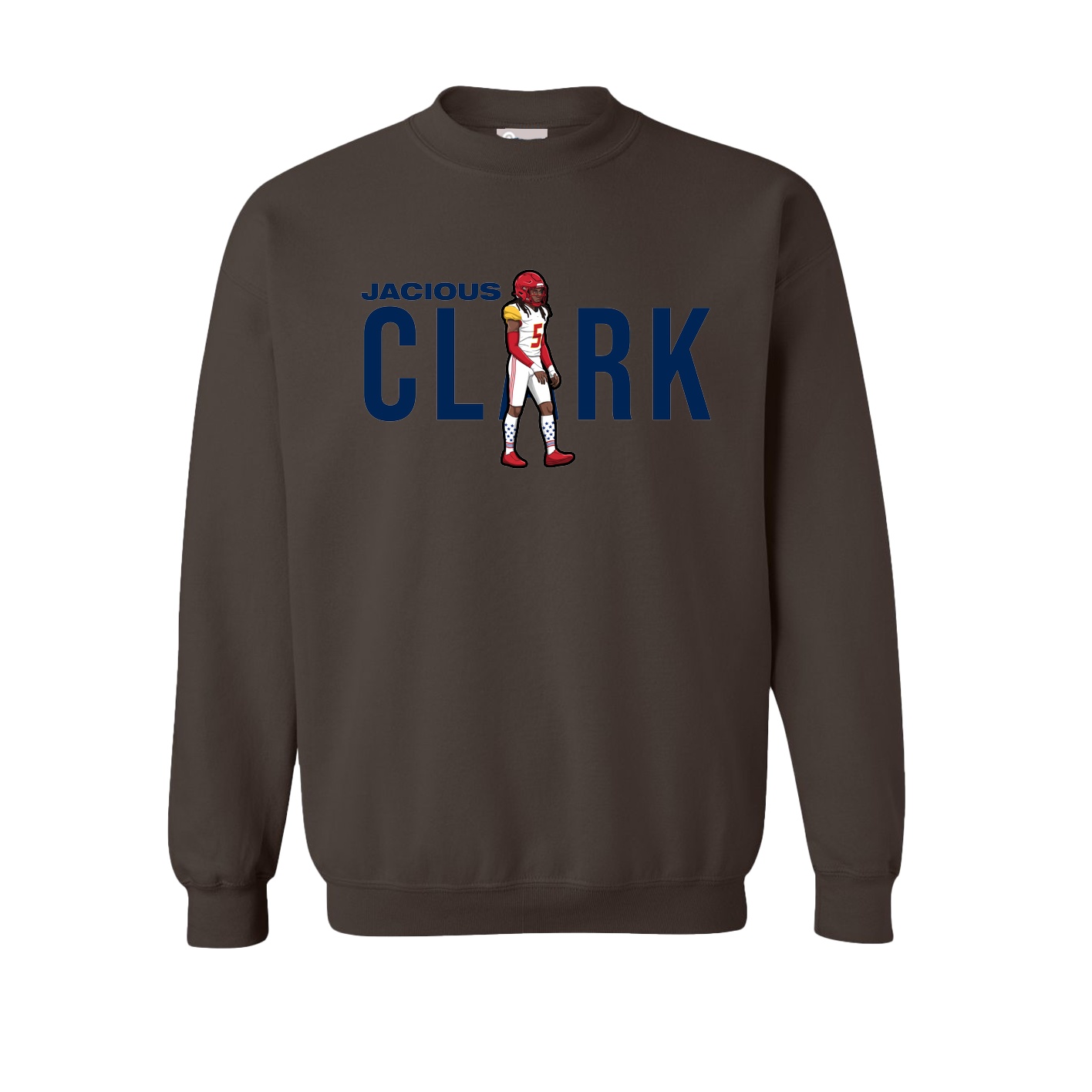 Fleece Crew — Player Name in Brown