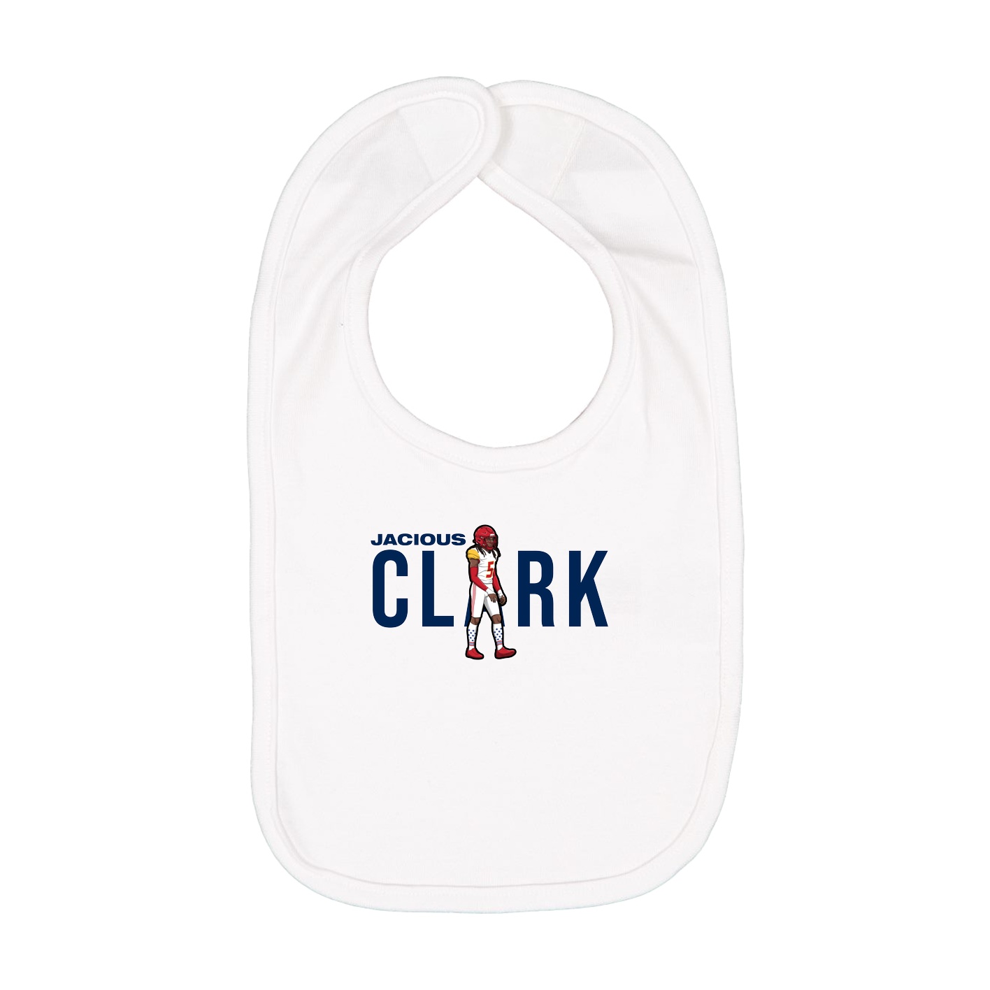 Infant Bib — Player Name in White