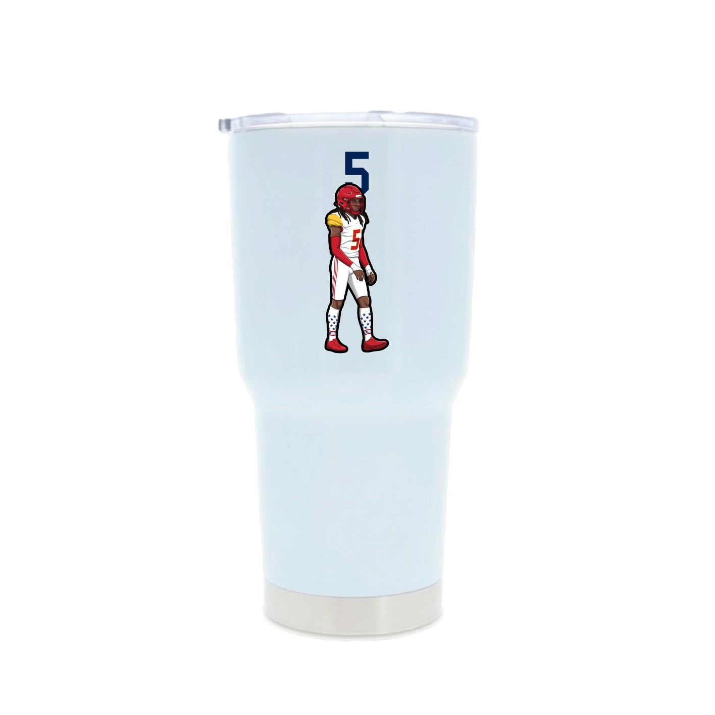 30oz Stainless Steel Tumbler — Number Top in White