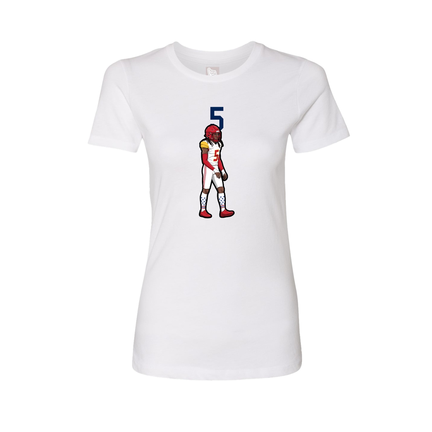 Fitted Women's Tee — Number Top in White