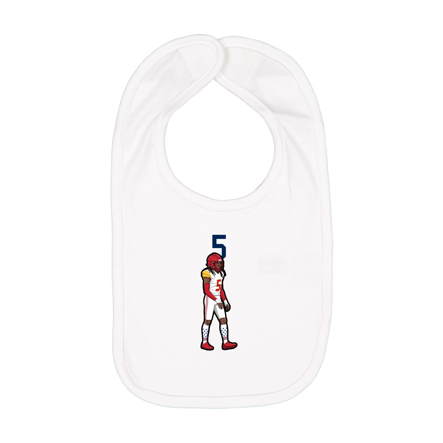 Infant Bib — Number Top in White