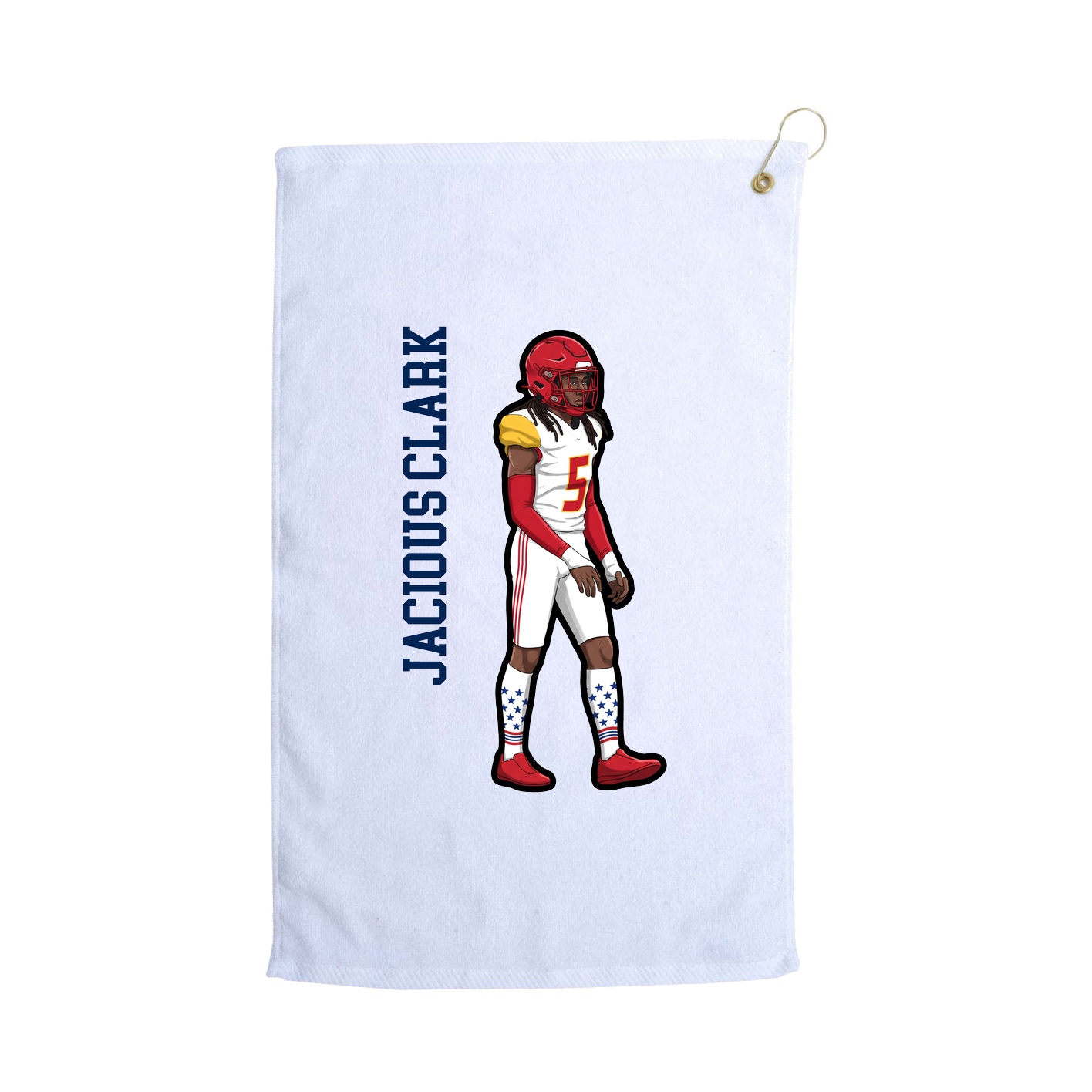 Golf Towel — Name Vertical in White