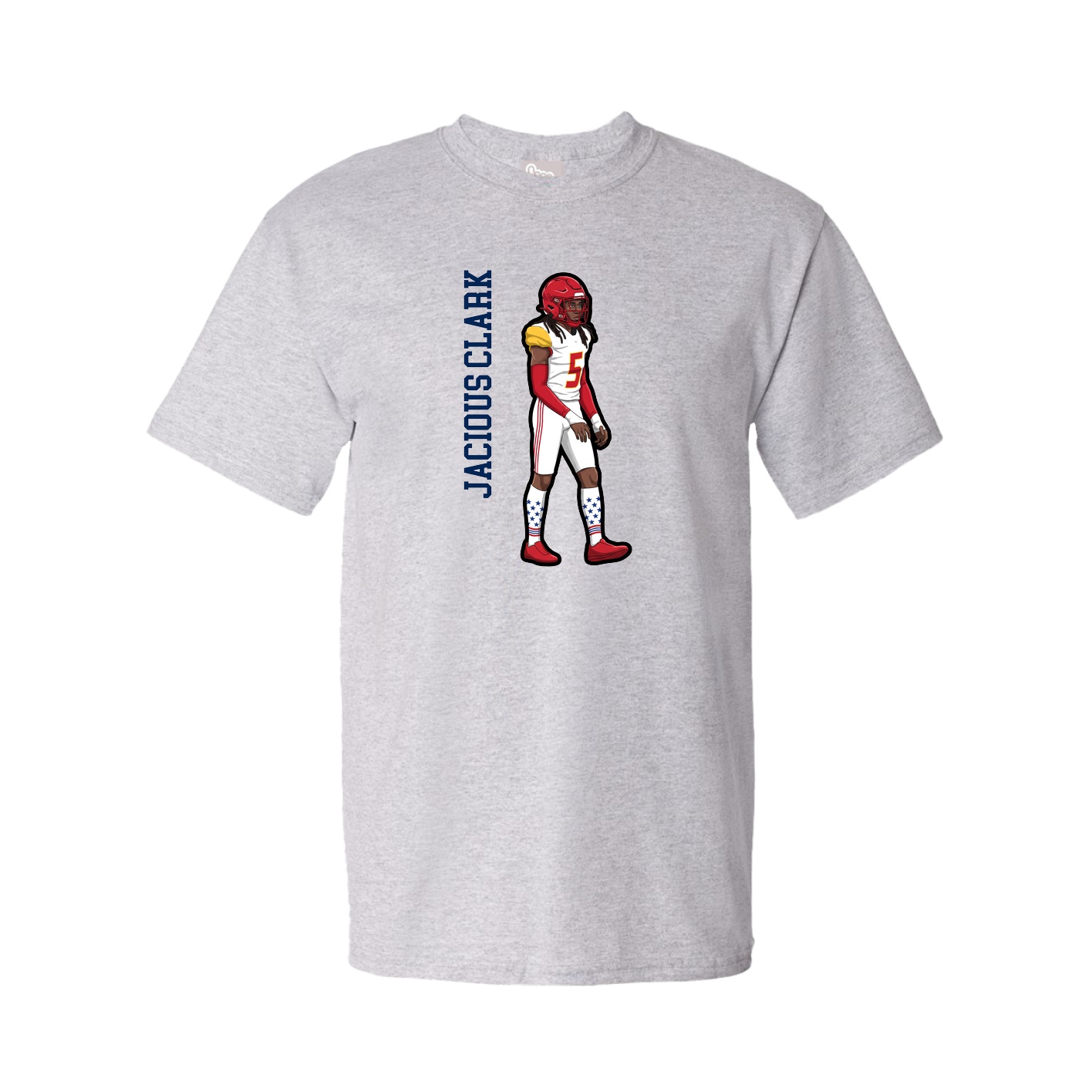 Tee — Name Vertical in Grey