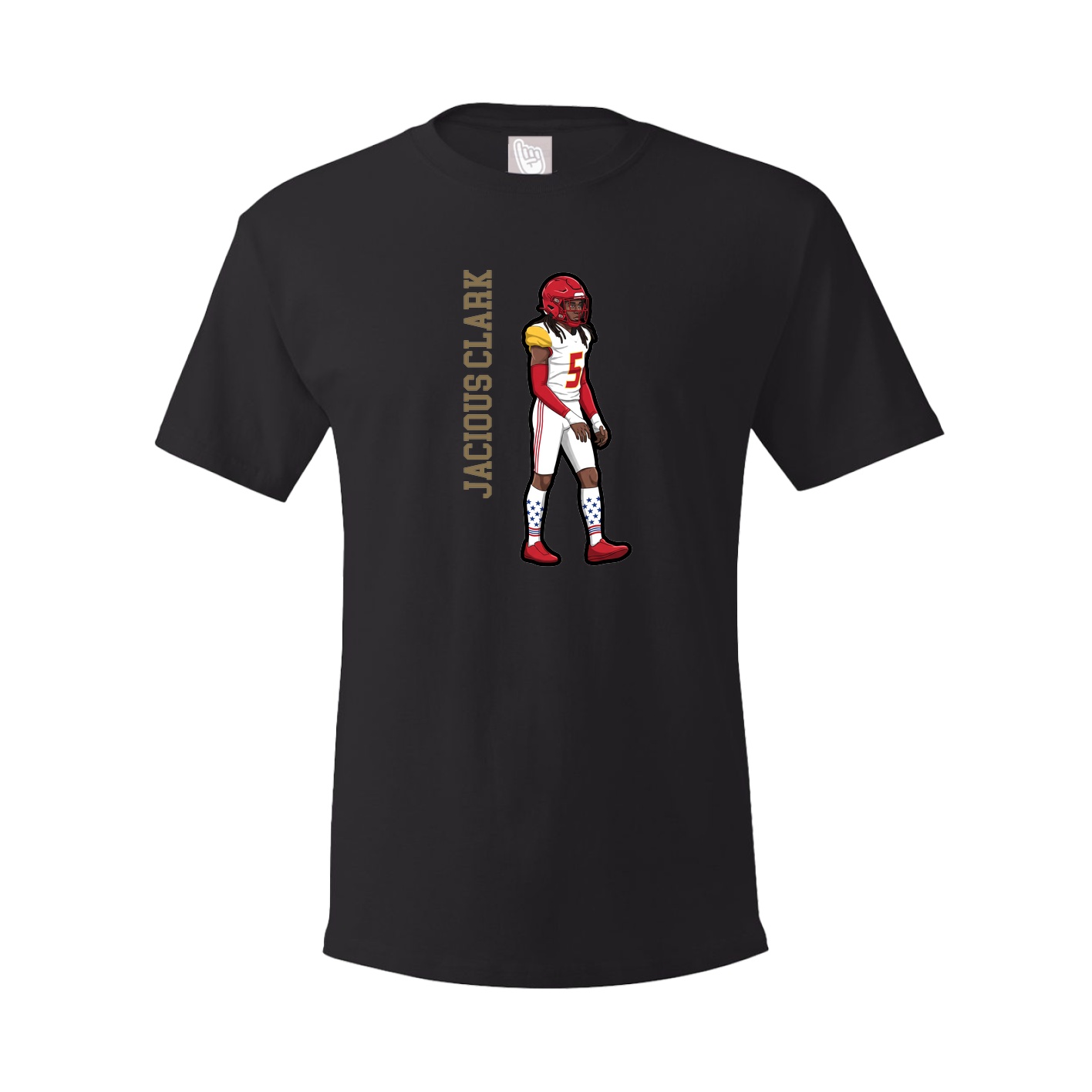 Youth Tee — Name Vertical in Black