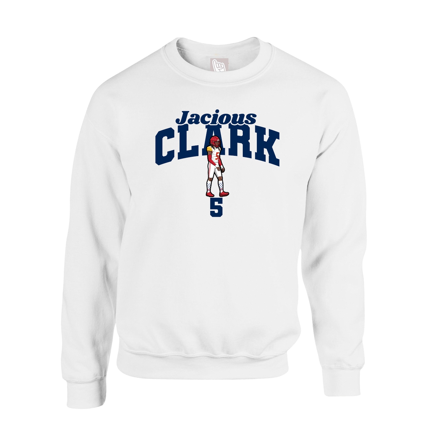 Fleece Crew — Signature Arch in White