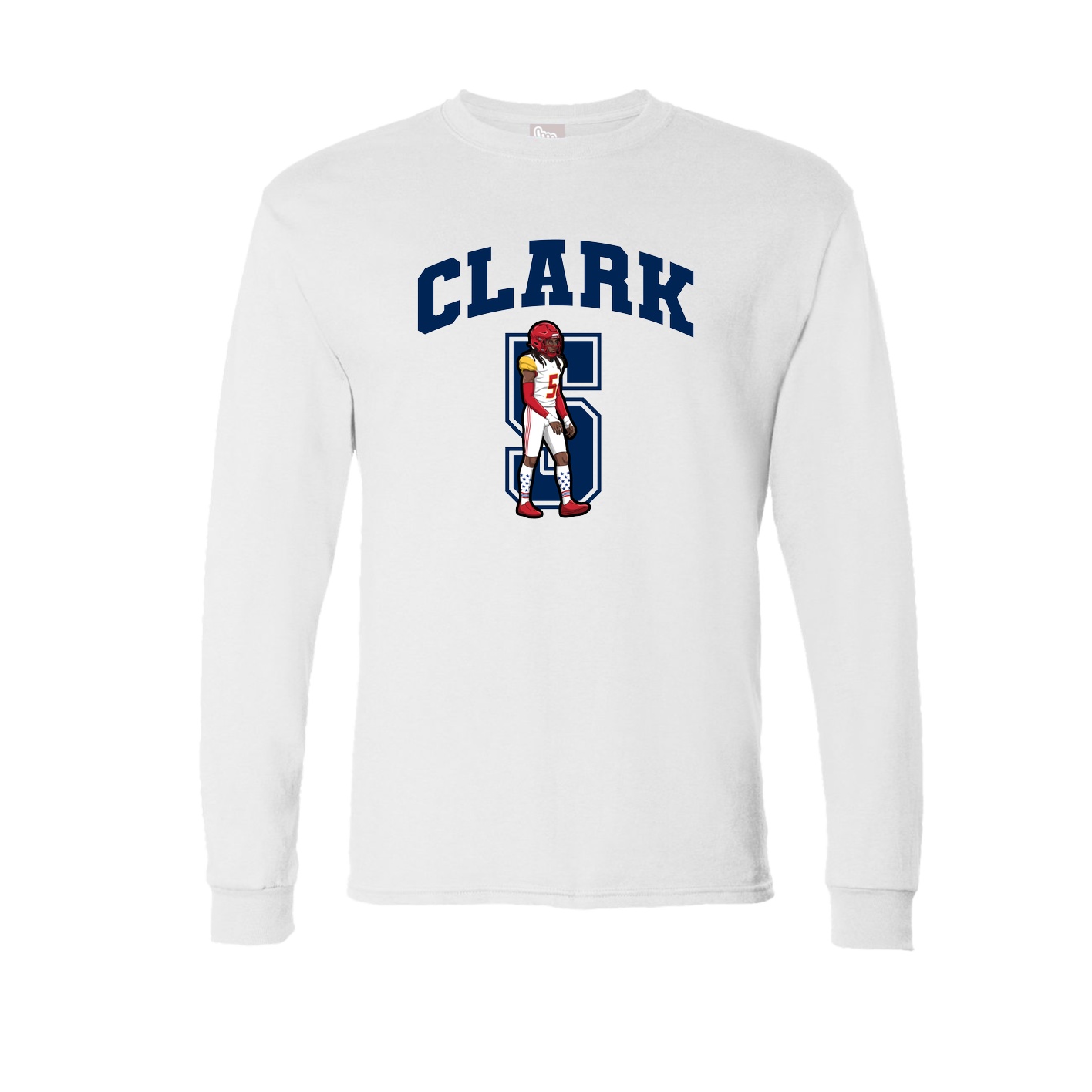 Long Sleeve Tee — Number in White