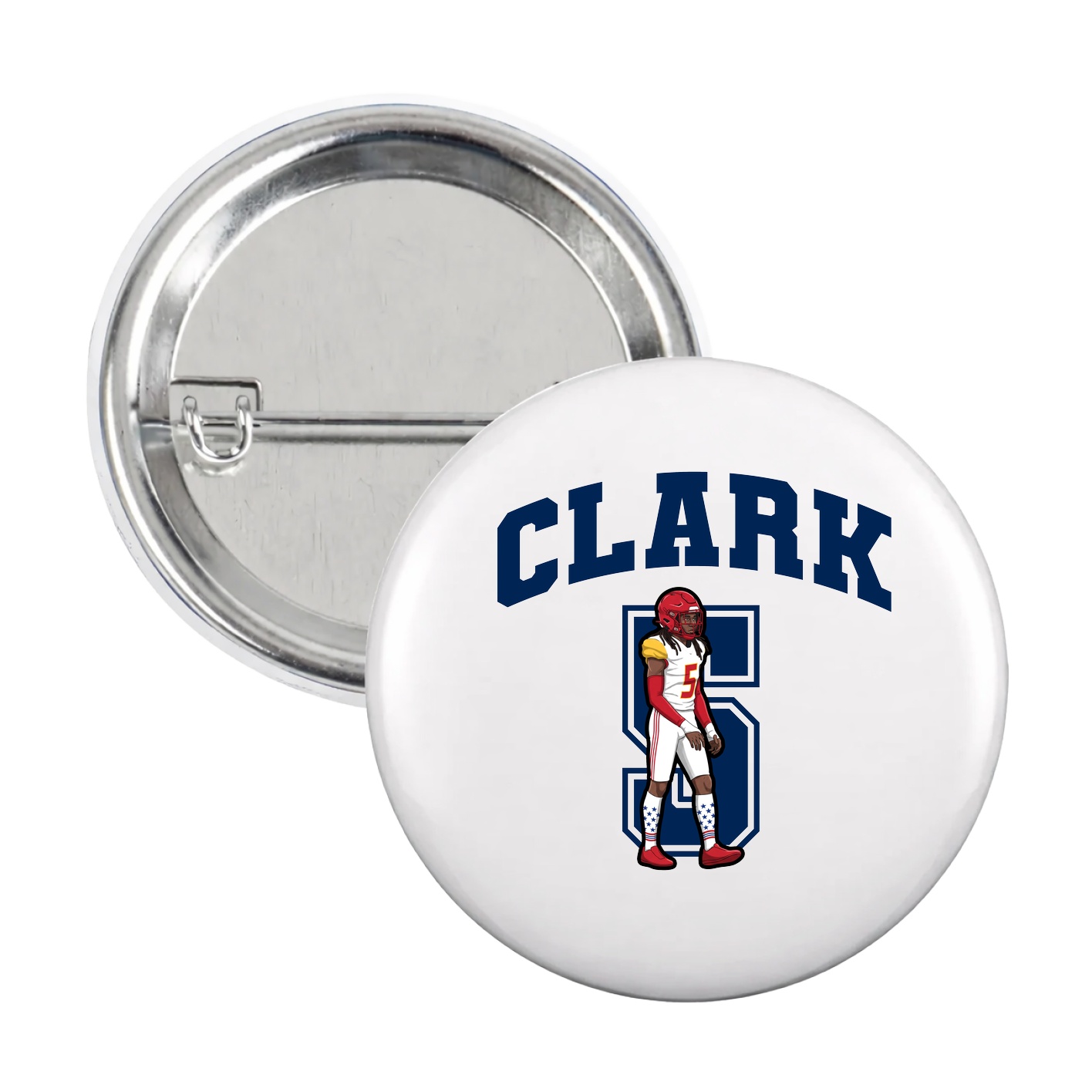 Game Day Button — Number in White