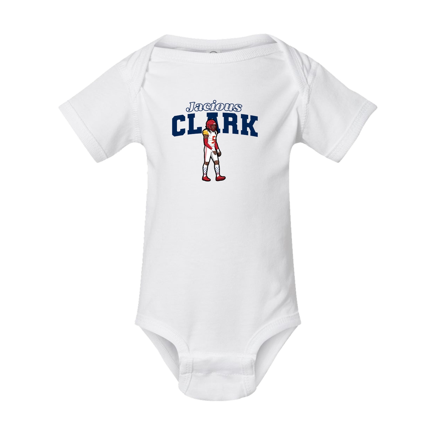 Baby Onesie — Name Arch in White